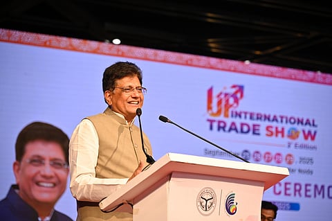 Industry Minister Piyush Goyal attending Uttar Pradesh International Trade Show.