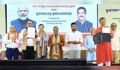 Union Education Minister Dharmendra Pradhan and others present at the event.