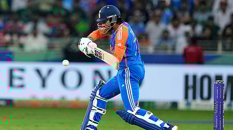 India's Tilak Varma bats during the Asia Cup cricket final between India and Pakistan at Dubai International Cricket Stadium, United Arab Emirates, Sunday, Sept. 28, 2025.
