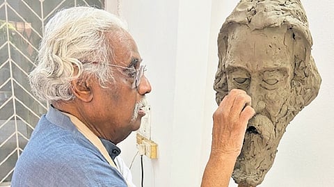  A Ramachandran 
immersed in his work 