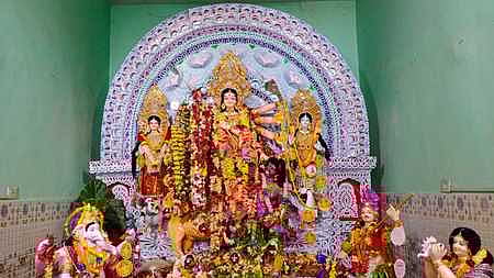 The idol of Goddess Durga at Ramanagar of Kendrapara district.