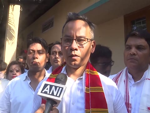 Assam Chief Minister Himanta Biswa Sarma pays his last respects to singer Zubeen Garg during his funeral, on the outskirts of Guwahati.