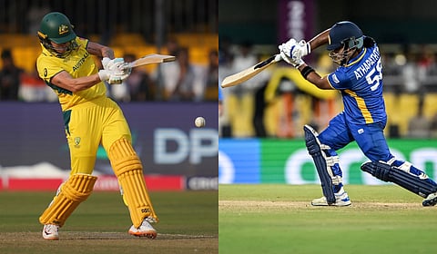 Australia's Ashleigh Gardner (L) and Sri Lanka skipper Chamari Athapaththu.