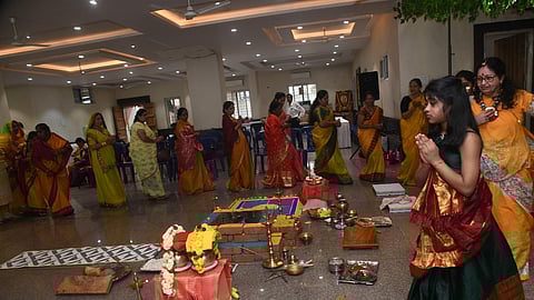 Women at Rajput Sabha’s Durga Puja celebrations