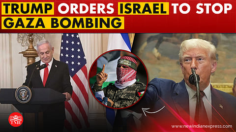 President Donald Trump, left, greets Israel's Prime Minister Benjamin Netanyahu at the White House, Monday, April 7, 2025, in Washington.