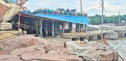 Assistant Commissioner of Endowments A Chandrasekhar surveyed the damage and spoke candidly about the scale of destruction.