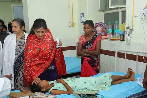 Home Minister Vangalapudi Anitha visited King George Hospital (KGH), Visakhapatnam on Monday.