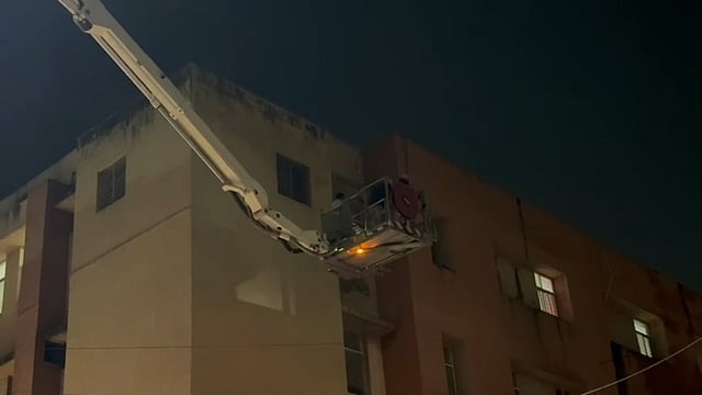 Fire brigade vehicles arrived at the scene, but the fire and toxic smoke hampered rescue operations. 