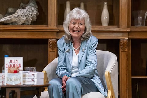 This September 20, 2025 file photo shows Jilly Cooper at the Queen's Reading Room Festival, a literary event celebrating the power and benefits of reading, held at Chatsworth in Derbyshire, England.