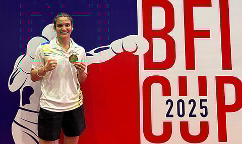 Team India celebrates as they confirm first ever medal in Suhandinata Cup