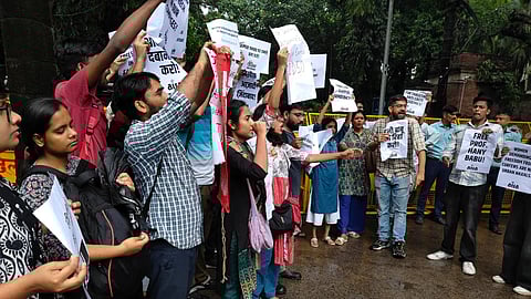 Delhi University students protest 