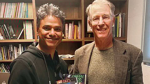 VR Ferose with Kim Stanley Robinson, the author of Mars Trilogy