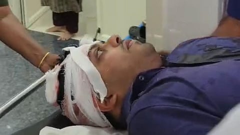 Dr Vipin P T who was hacked by the father of the girl who died of amoebic meningoencephalitis, at Thamarassery Taluk Hospital on Wednesday