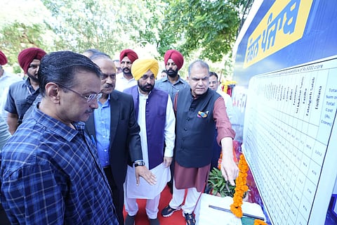 Punjab Chief Minister Bhagwant Singh Mann and Aam Aadmi Party (AAP) National Convener Arvind Kejriwal launched the Roshan Punjab campaign on Wednesday, Oct 8, 2025