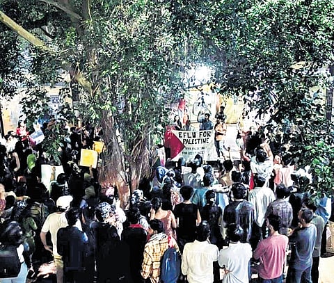 Tension at EFLU campus after student groups clash over pro-Palestine posters