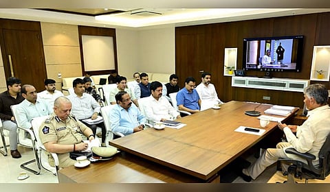 Chief Minister N Chandrababu Naidu holds a review meeting on liquor.
