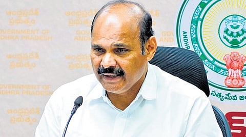 I&PR Minister Kolusu Parthasarathy briefing the media about Cabinet decision on Friday.