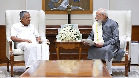 Kerala Chief Minister Pinarayi Vijayan meets Prime Minister Narendra Modi on Friday.