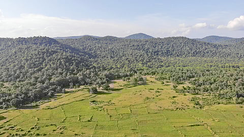 Forest officials holding a meeting with villagers of Asanbahal in Satkosia.