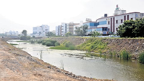 Residents of Tansi Nagar in Velachery hoist black flags at their houses, urging the removal of encroachments along six culvert waterway on Sunday 