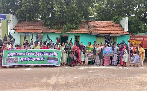 The Gram Sabha meeting at Mudalipalayam village panchayat in Tiruppur district was postponed due to public protest.