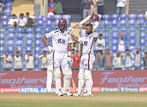 Shai Hope (R) scored a century against India on Monday