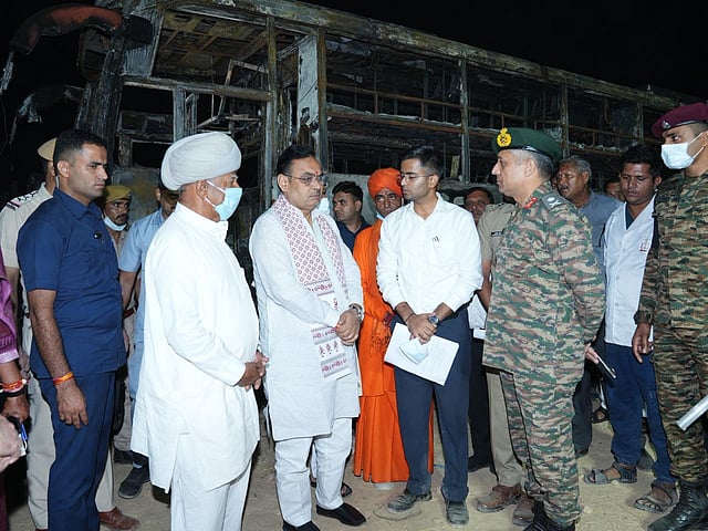 Chief Minister Bhajanlal Sharma reached Jaisalmer and was briefed by the officers.