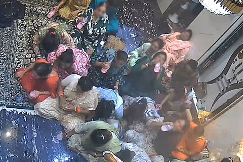 What triggered the mass act was not yet clear, cctv footage of the incident went viral on social media.