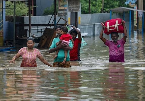 Water gushing out in full force in the Courtallam Five Falls in Tenkasi district on Friday; A portion of a house on Sundarar Street in Tirunelveli Town collapsed after heavy rain on Friday 