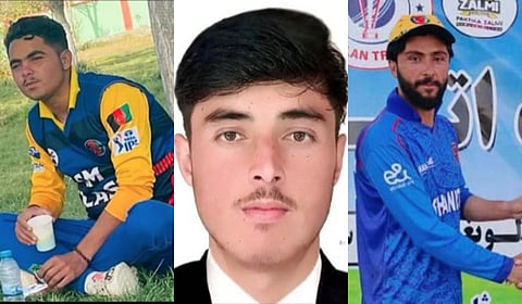 The deceased cricketers Sibghatullah (L), Haroon (C) and Kabeer.
