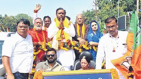 Jay Dholakia holds a roadshow ahead of filing his nomination.