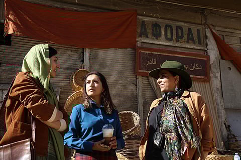 Roya Sadat directing her actors