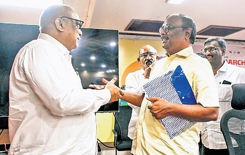 Anshuman Prasad Das State Director My Bharath (NYK) ministry of Youth Affairs addresses media.