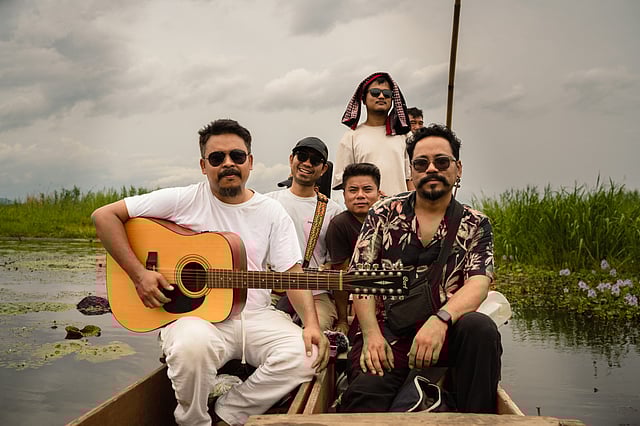 Members of Imphal talkies: (L-R) Akhu Chingangbam, Lairenjam Nokpet, Binodkanta Ahanthem, Mocha Kangjam, Jimbo Ningombam 