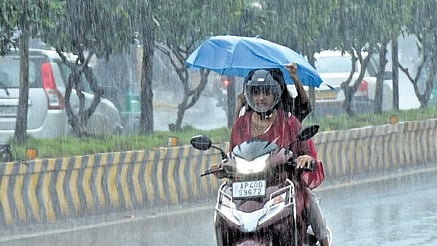 With the impact of low-pressure area, the citizens of Vijayawada witnesses steady downpour on Thursday.