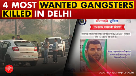 Delhi police encounters 4 wanted gangsters from the Sigma gang