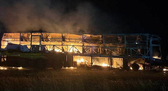 The private bus that fire in Andhra Pradesh.