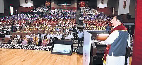 J P Nadda on Saturday addressed 50th Annual Convocation Ceremony of AIIMS