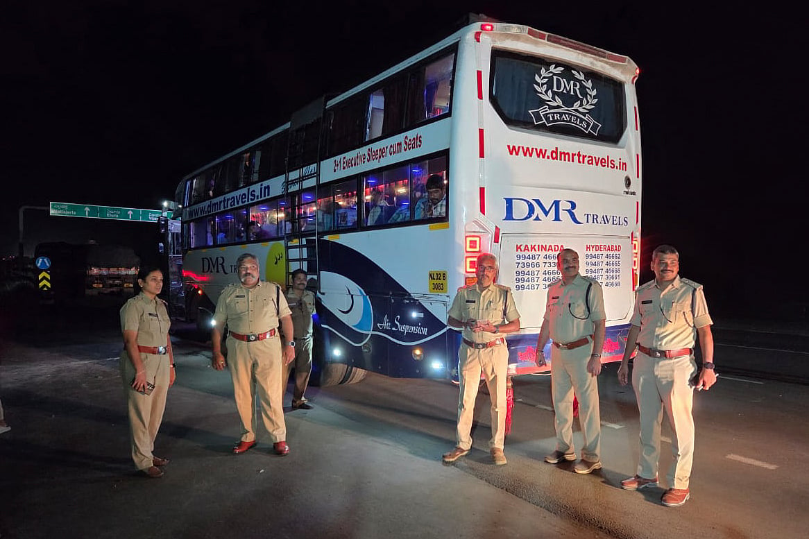 RTA conducts safety checks on private buses after Kurnool bus tragedy