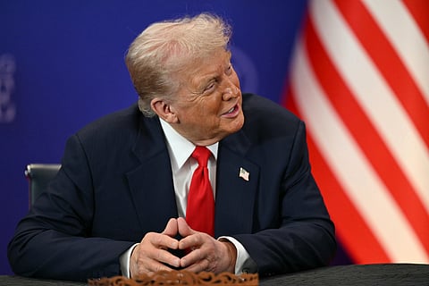 U.S. President Donald Trump attends the ceremonial signing of a ceasefire agreement between Thailand and Cambodia on the sidelines of the 47th Association of Southeast Asian Nations (ASEAN) summit in Kuala Lumpur, Malaysia, Sunday, Oct. 26, 2025. 