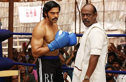 Arya along with Pashupathy in Sarpatta Parambarai