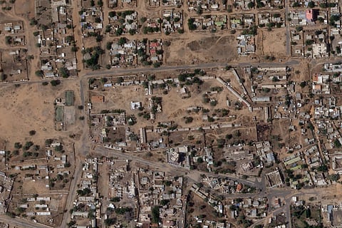 In this satellite photo provided by Planet Labs PBC, the area around the headquarters of the Sudanese military's 6th Division in el-Fasher, Sudan, is seen Sunday, Oct. 26, 2025.