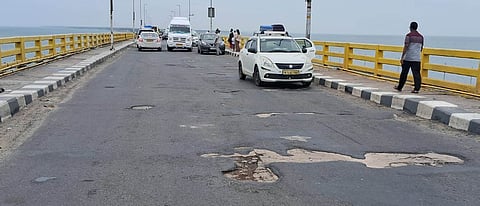 The downpour caused severe erosion and surface damage along multiple stretches of the nearly two-kilometre-long bridge.