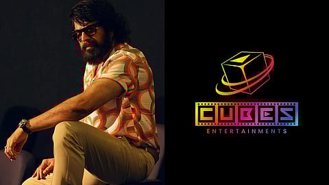 Mammootty (L), Logo of Cubes Entertainments (R)
