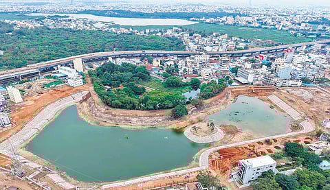 The Bam Rukn-ud-Daula Lake in Old City, Hyderabad