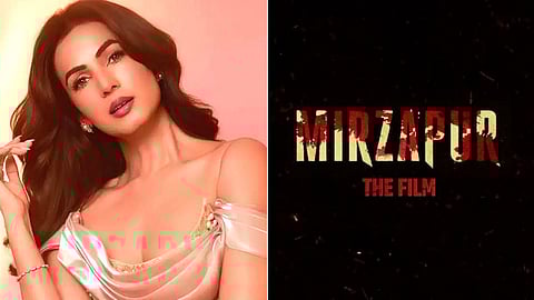 Sonal Chauhan (L) and Mirzapur: The Film poster (R)