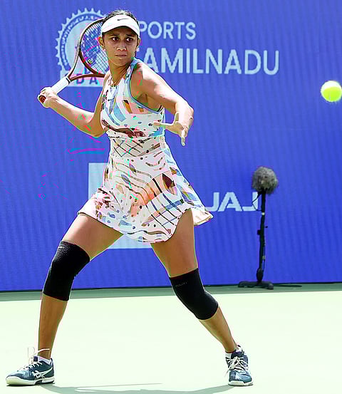 Sahaja Yamalapalli in action on Wednesday