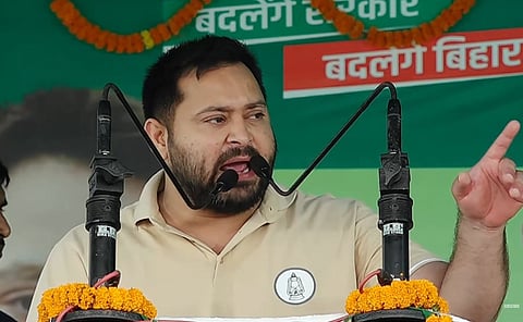 Muzaffarpur: LoP in the Lok Sabha and Congress leader Rahul Gandhi addresses a public meeting ahead of the Bihar Assembly elections, in Muzaffarpur, Bihar, Wednesday, Oct. 29, 2025.