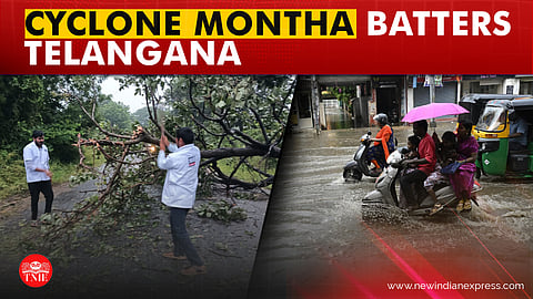 Cyclone Montha wreaks havoc across Telangana, ORR damaged in Hyderabad