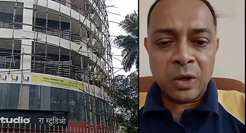 The dramatic situation unfolded at RA Studio near the L&T building over an hour on Thursday afternoon.